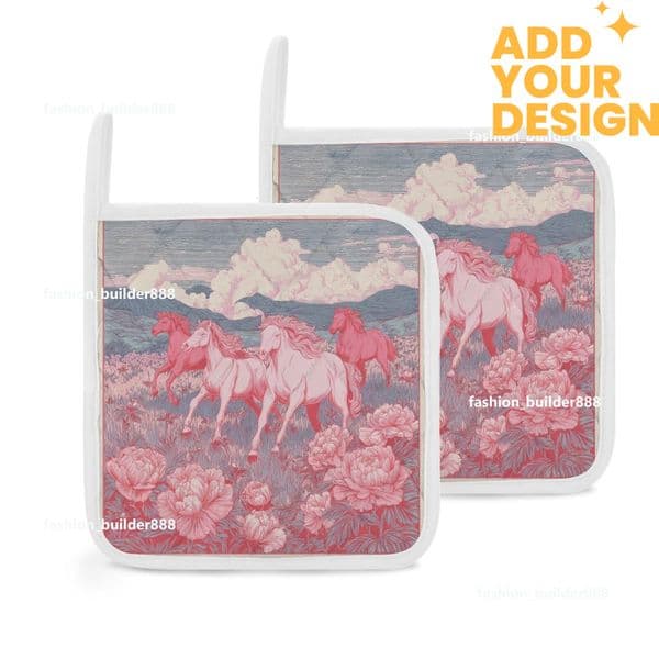 Custom Designer H Pot Holders Clearance for Kitchen Luxury Horse Pattern Heat Resistant Hot Pads Trivet for Cooking and Baking H29