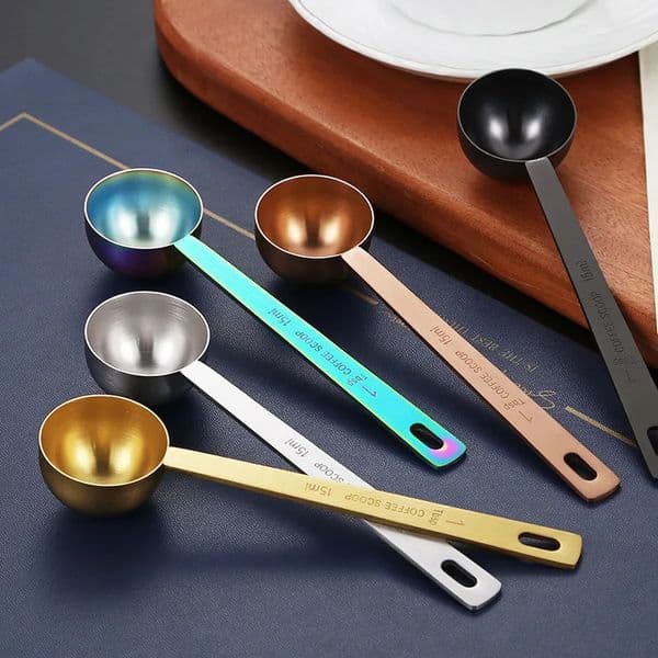 OUKEAI 304 stainless steel measuring spoon milk powder spoon 15/30ML kitchen baking coffee bean measuring spoon 251209