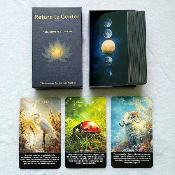 Spanish Animals Message Oracle Deck Spirit Animals Oracle Cards Keywords for Emotional Guidance Encourage 12x7cm 52-cards C251216