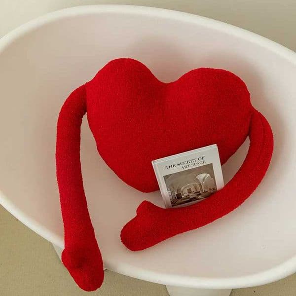 Creative Special Shaped Red Love Heart Pillow Modern Sofa Living Room Hearts With Long Arms Abstract Cushion Hug Throw Pillow X251216