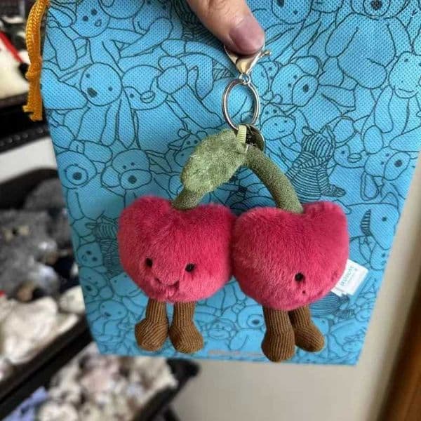 plush cotton cat candy two-color lovely soft two-color keychain croissant plush keychain Cherry plush keychain plush X251216