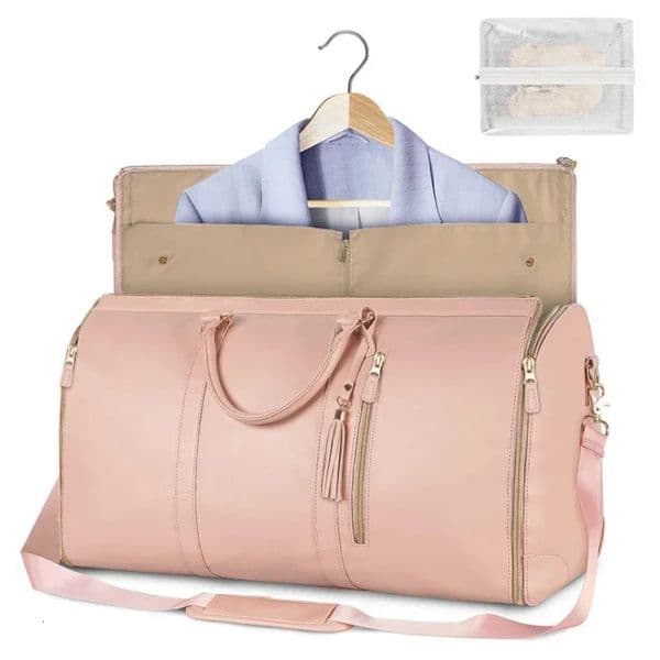 1pc Foldable Womens Travel Convenient Carry-on Clothing Bag Large PU Leather Duffel Bag Womens Business Travel Bag 251213