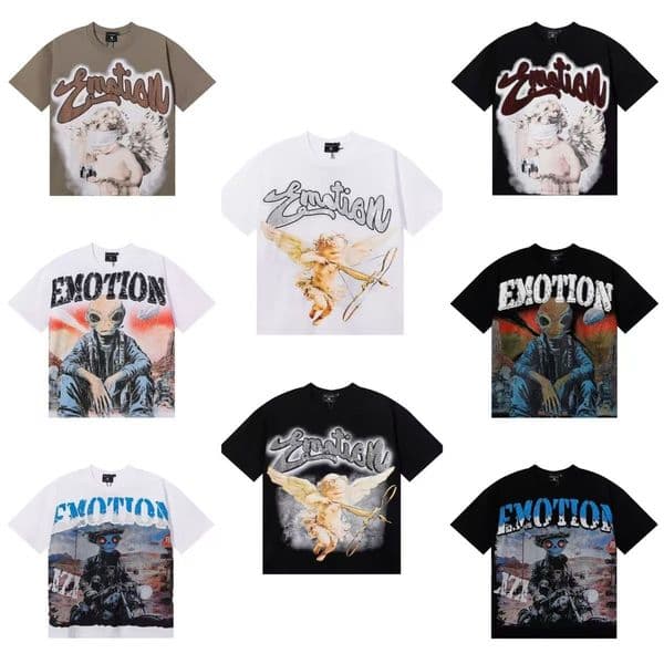 Men's T-Shirts Multiple Patterns Singular Designer Mixed Emotions Short Sleeve Shirt Men High Quality Hip Hop Fashion Women Streetwear Graphic Tee