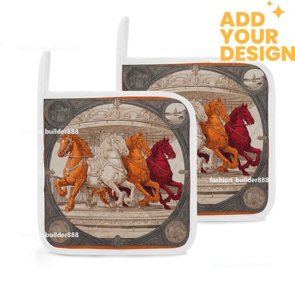 Custom Designer H Pot Holders Clearance for Kitchen Luxury Horse Pattern Heat Resistant Hot Pads Trivet for Cooking and Baking H11