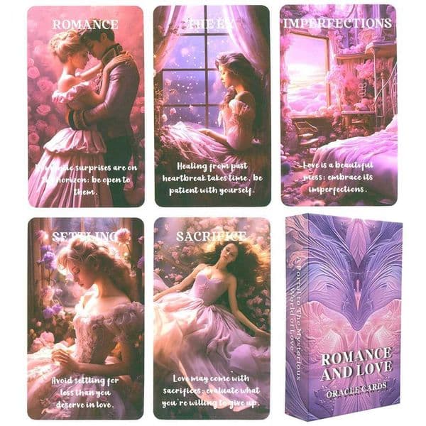 Romance and Love Oracle Cards Tarot English Version 12x7cm in Box Fortune Telling Toys Prophecy Divination Deck with Keywords C251216