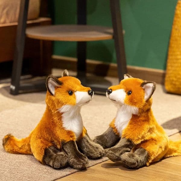 Reallife Fox Plushie Stuffed Wild Animals Lifelike Doll Home Decor Toys Simulated Fox Doll Kids Birthday Xmas Gifts 251211BJ