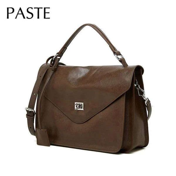 Retro Natural Vegetable Tanned Cowhide Leather Satchel Tote England Stylish Women Messenger Bag Simple Luxury Ladies Handbag Suotong1216
