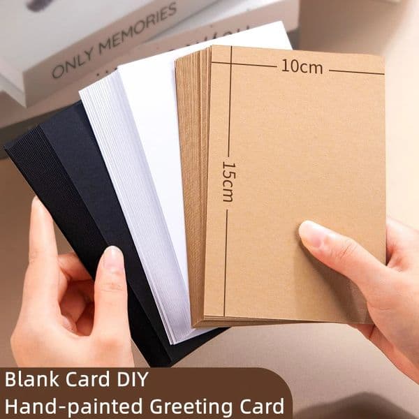 2050100pcs Thicken Kraft Paper Card Retro Double Sided Word DIY Postcard Gift Greeting Invitation Note 251216BJ