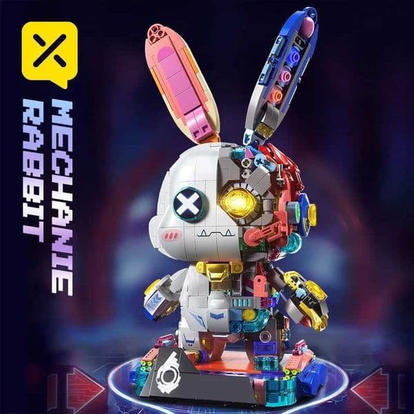 TOYLINX 1377PCS Chinese Building Blocks Rabbit Breaks The Future Mechanical Rabbit Creative Assembled Rabbit Puzzle Toy Gifts X251216