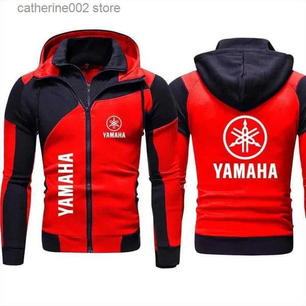 Yamaha Mens Hoodie Car Print Motorcycle Racing Jacket Zip Pullover Sweatshirt Biker Jacket Yamaha Clothing Red Hoody J251122 S251216