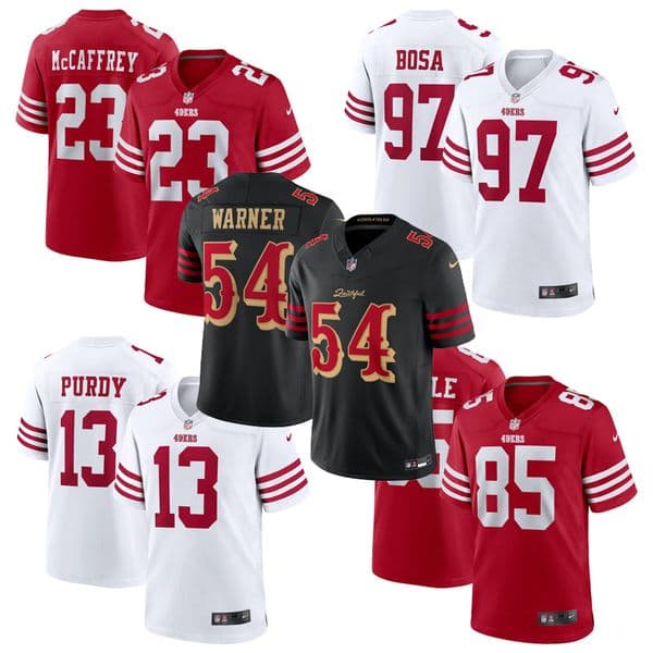 Design Your Own Football Jerseys 23 Christian McCaffrey Brock Purdy George Kittle Nick Bosa Fred Warner