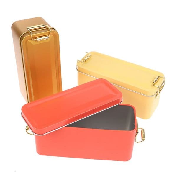 1506065cm Rectangular Buckle Tin Box Tinplate With Lid Metal Storage Cake Packaging Multicolor 251216BJ