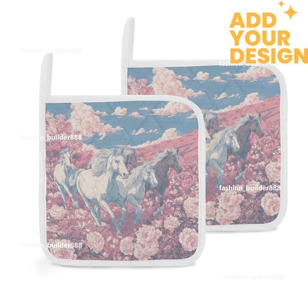 Custom Designer H Pot Holders Clearance for Kitchen Luxury Horse Pattern Heat Resistant Hot Pads Trivet for Cooking and Baking H33