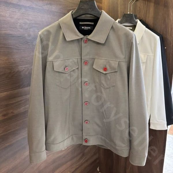 Luxury Designer Mens Jackets Winter Kiton Casual Lapel Denim Red Button Jacket Coat K1289