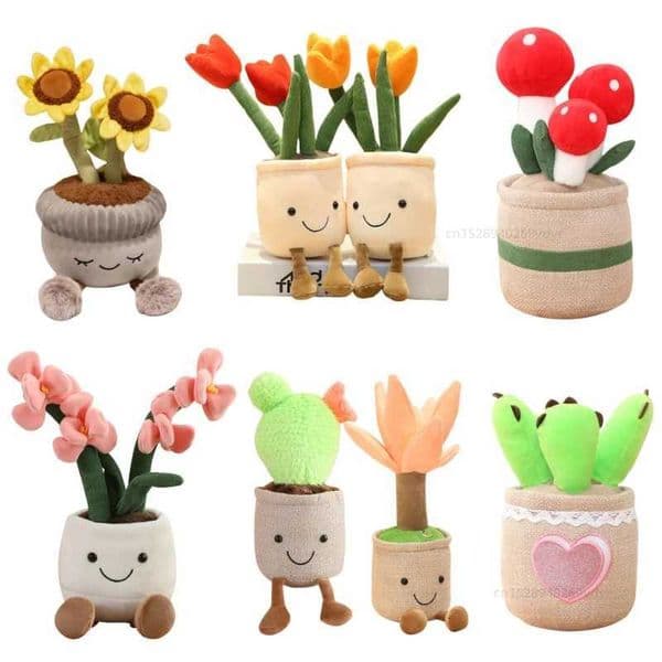 30cm Artificial Flower Plush Toy Green Plants Bloom Cactus Sunflower Cactus Soft Dolls Girls Boys Kawaii Xmas Gift Home Decor X251216