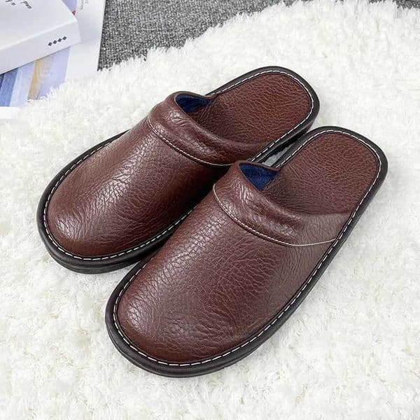 Plus Big Size 47 48 Unisex Genuine Leather Slippers Waterproof Indoor House Brand Shoes Men Slippers 2022 New Man Women Slippers Z251216