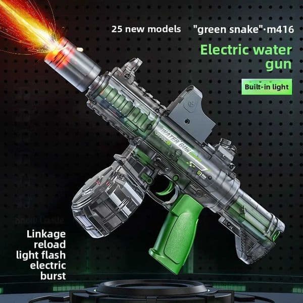 Simulated Firing and Recoil Electric Water Gun Toys Children Automatic Sensor Lights Water Pistol Outdoor Beach Kids Toy Gift H251216