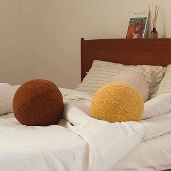 1pc Nordic Style Spherical Cushion Soft Velvet Solid ColorPlush Sofa Throw Pillow Chair For Home Decor 251216BJ