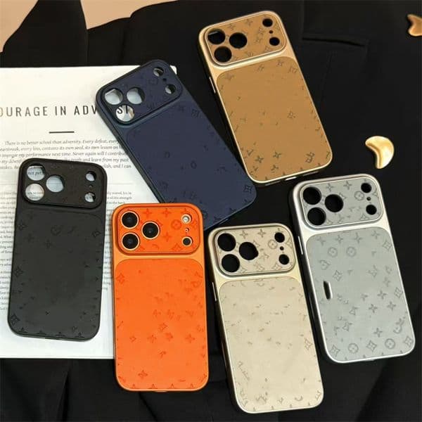 Phone Case Designer For iPhone 17 Pro Max 17pro 17 16promax 16 15promax 15 14promax 13 Fashion Leather Embossing Flower Letter Full Coverage Shockproof Protection thumbnail 2