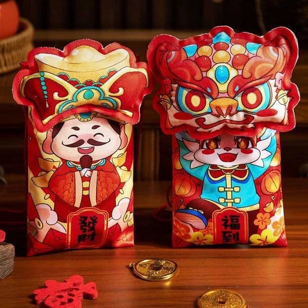 New Year 2026 Red Envelope Cloth Money Pouch Chinese Spring Festival New Year Gifts Money Bag Traditional Gift Lucky Hongbao Z251216
