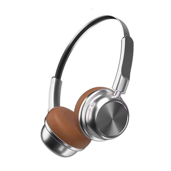 Dhgargets CR-20 Wireless Bluetooth 5.4 Over-Ear Headphones, Retro Maillard Metal Design, 8H+ Battery, Low Latency, IPX4, Customizable