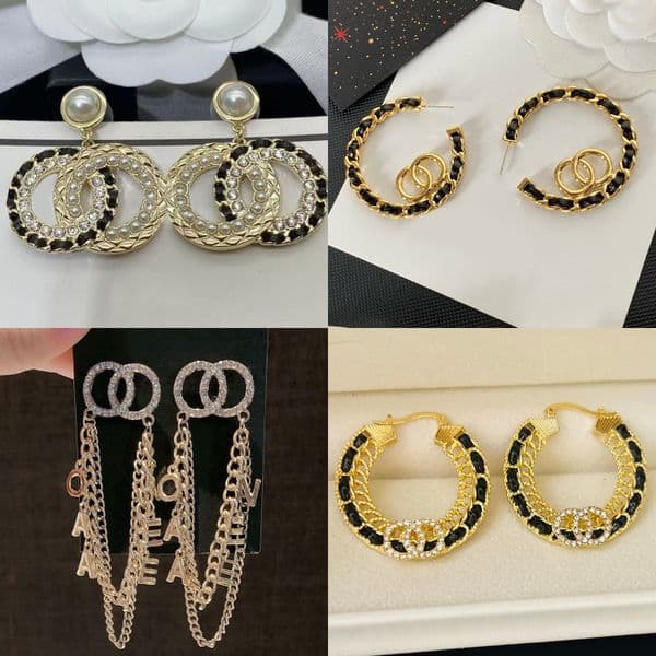 Crystal Metal Letter Earrings Designer Ear Stud Inlay Pearl Studs Earring for Women Chic Wedding Earrings and Special Occasions Wholesale
