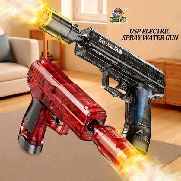 2025 Kids Hot Selling Electric Spray Gun Simulates Sound Light Gun Toys Outdoor Activities Spray Vibration Gun Toys X251216