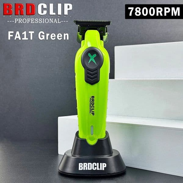 BRDCLIP FA1T Green Professional Hair Trimmer 7700RPM Barber Carving Gradient Finish Machine Electric Clipper with Charger Stand 251216