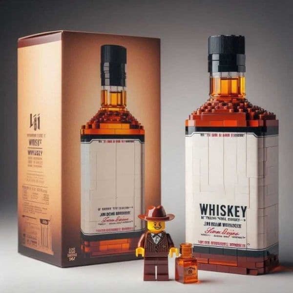 Building blocks whiskey bottle imported wine bottle decor set advanced wine cultural brick toy gift give friends 2025 NEW X251216