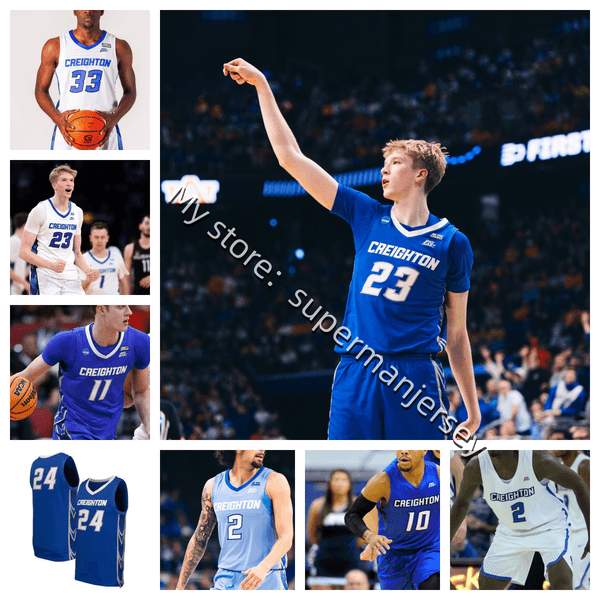 2026 Creighton Bluejays College basketball jersey Green Swartz Harper Dix Graves Davis Greer Thomas McChesney Konan McAndrew Dimitrijevic Traudt Custom