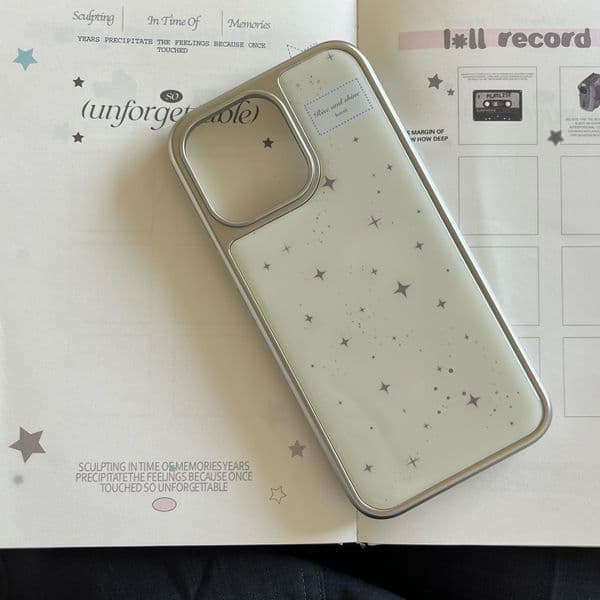 Ins Niche Star Compatible iPhone 17 Apple 16 Pro Max Electroplated Edge High-end 15 Epoxy Phone Case