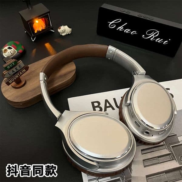 2shoes 1earrings Same Style VJ901 Retro Over-Ear Metal Bluetooth Headphones 6.0 Cross-Border Hot-Selling Sports Long Battery Life