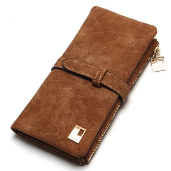 Fashion Women Wallets Drawstring Nubuck Leather Zipper Long n Purse Two Fold More Color Clutch 251210