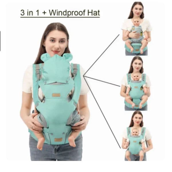 3 IN 1 Baby Hipseat Backpack Straps for Infant Toddler 036M Ergonomic With Windproof Hat Winter Luminous Strips 251210