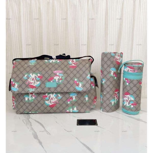 Brand baby Diaper bags Mushroom pattern kids Nappy Stacker Three piece set designer baby product toddler bag A384X11N192