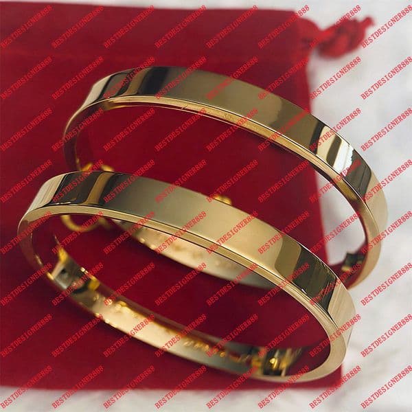 Bracelet Designer Bracelet For Women High Quality Gold Plated Bangle Bracelet Luxury No Stones Waterproof Tarnish Resistant Size 16-21CM Ladies Jewelry With Box