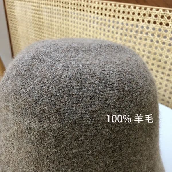 Japanese Real Woolen Vintage Warm Bucket Hat for Women Felt Retro Dome Wool Hats Female Fashion British Style Panama Caps Bonnet 251205