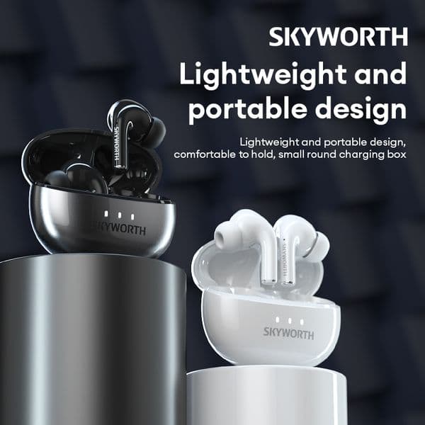 Skyworth STP007 Wireless Bluetooth Earbuds In-Ear Noise-Canceling Sports Bluetooth Headphones Long Battery Life & Low-Latency Gaming Headset