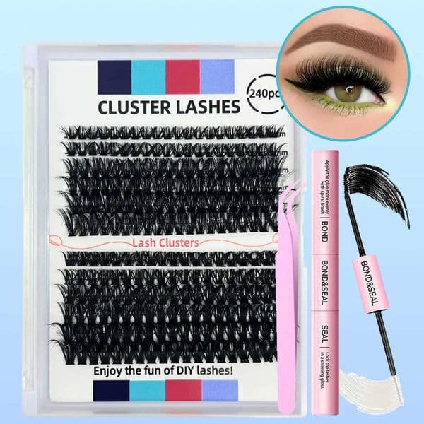 DIY Eyelash Extension Kit Individual Lashes Cluster 9-16mm Mix Lash Clusters Bond and Seal and Lash Applicator makeup tool M251216