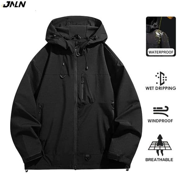 JNLN Unisex Waterproof Windbreaker Outdoor Sport Windproof Single-Layer Jacket Men Women Hiking Climbing Trekking Rain Coat 251212