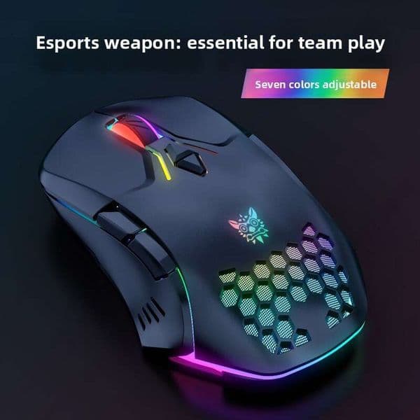 Honeycomb Wired Gaming Mouse RGB Backlight 7200 Adjustable DPI Ergonomic USB Computer Mice for Windows PC & Laptop Gamers