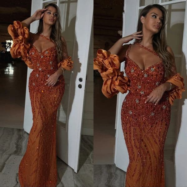 Illusion Mermaid Evening Dres Sweetheart Neck Sleeveless Prom Gowns Sheath Crystal Beaded Floor Length Party Dresses Customized