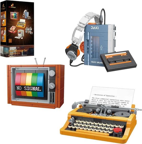 JAKI Building Blocks Toy Constructor TV Walkman Mechanical Typewriter Building Module DIY Childrens Toys Christmas Gift X251216