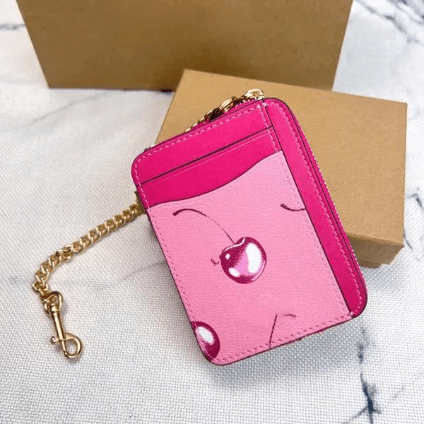 Designer Bag Charm For Women Keychain Keyring Cherry Coin Purse Fashion Mens Key Chain Leather Wallet Keychains Luxury Mini Purse Bag Pendant Key Holder L260609MMJW