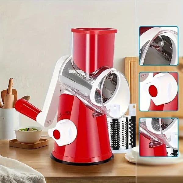 1pc Highly efficient and versatile Vegetable and Fruit Slicer Grater - benchtop drum cutter with drum for fast even shre 251213