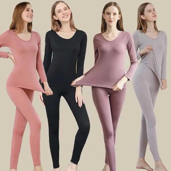 Women Thermal Underwear Winter Long Sleeve Winter Clothes Seamless Thermal Underwear Intimate Set Female 2-piece set SleepwearT251217