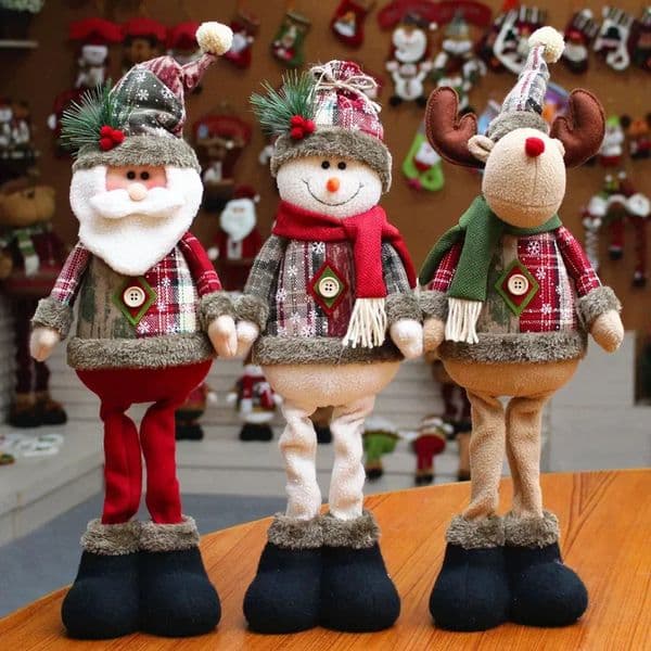 5518 Cm Christmas Doll Decorations For Home Xmas Gift Snowman Santa Claus Standing Doll Plush Toys Year Decor 2025 Noel 251211BJ