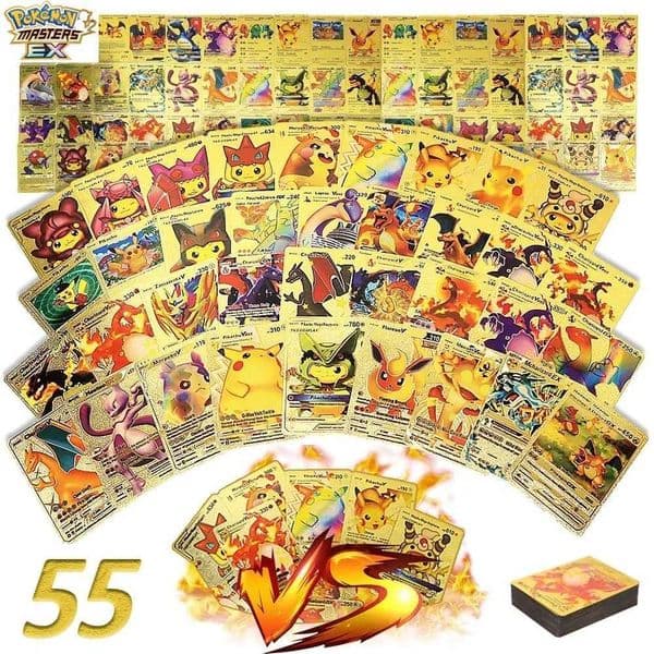 Pokmon Gold Card V Pokmon Card GX Card EX Charizard Vmax Pikachu PTCG English Flash Card L251217KLQK