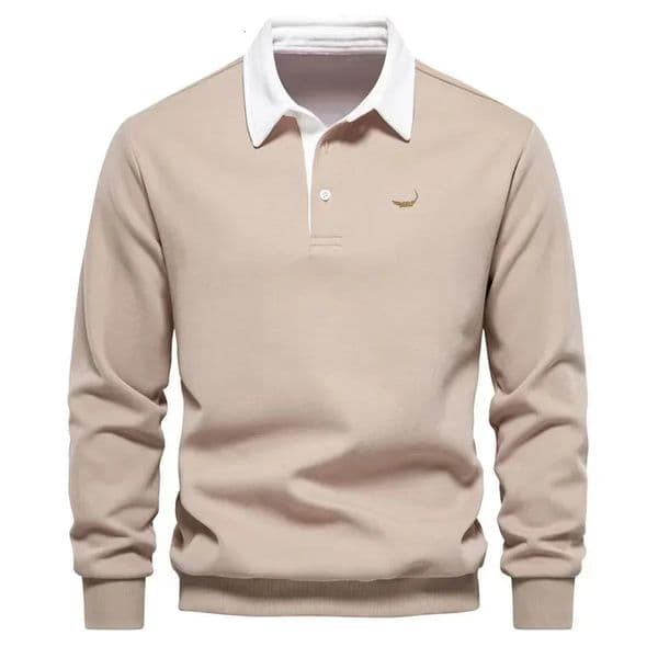Spirng Fashion Polo Neck Sweatshirts for Men Casual and Social Wear Quality Cotton Blend Mens Sweatshirts 251212