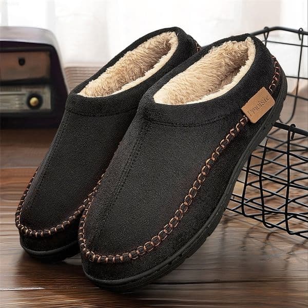 Winter Mens Slippers Memory Foam Plush Warm Cozy Vintage House Shoes Suede Sewing Casual Slipper Indoor/Outdoor 251215